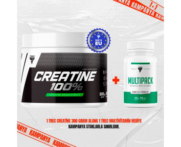 Trec Nutrition Creatine 300 gram + Multipack MultiVitamin 60 Kapsül Hediye